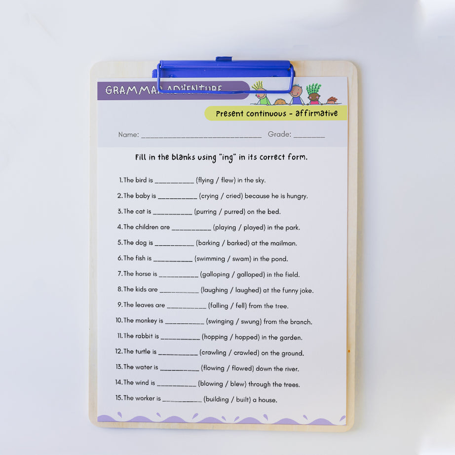 Kids Grammar Writing Worksheet